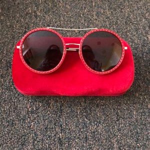Gucci red Circle Sunglasses